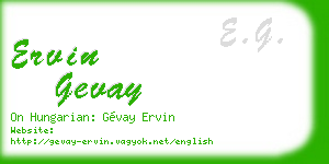 ervin gevay business card