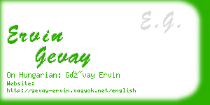 ervin gevay business card